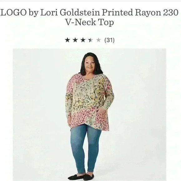 LOGO by Lori Goldstein XL Asymmetrical Hem Floral V-Neck Top Black Grey A389745 - Picture 14 of 14